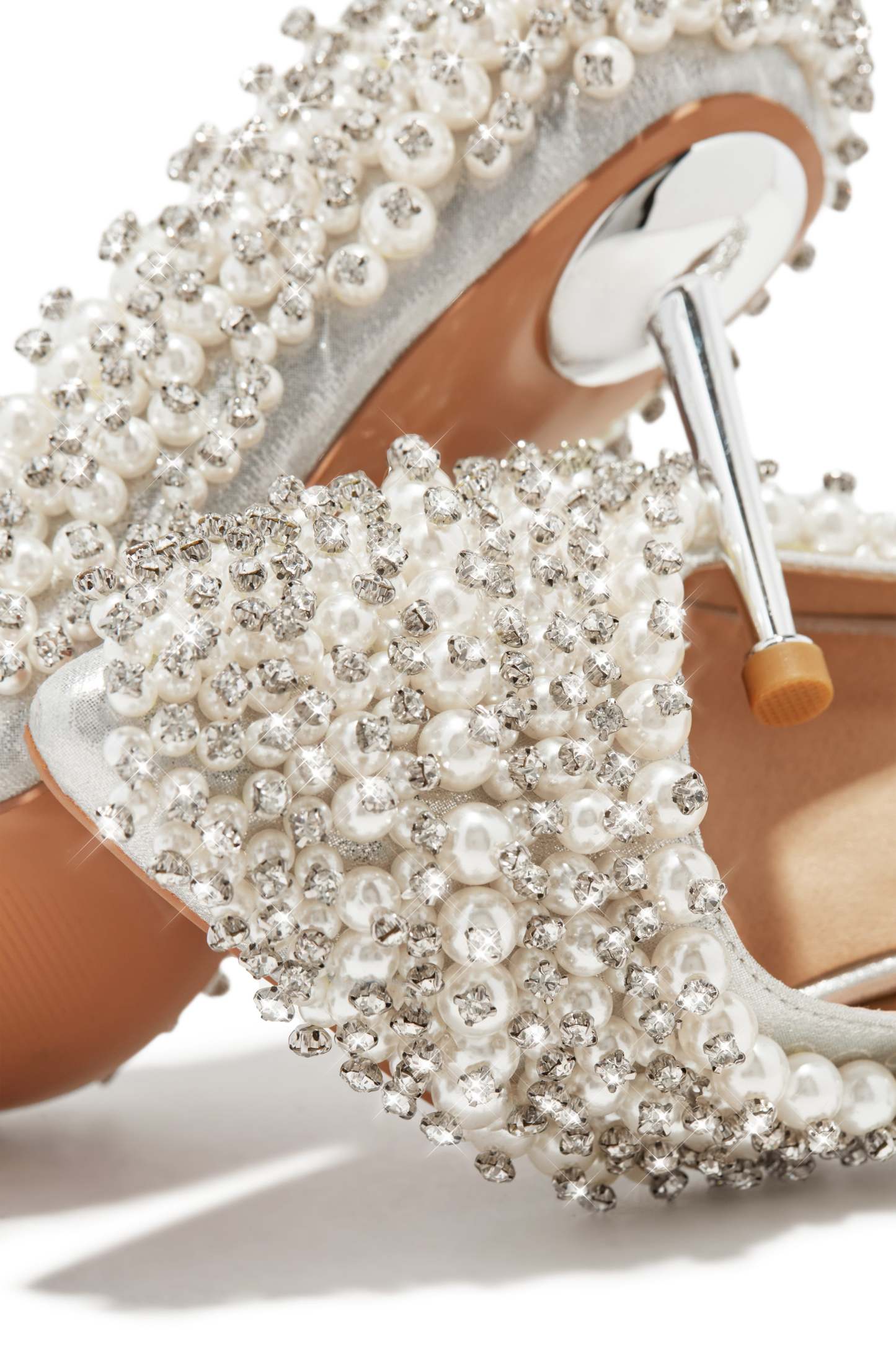 Love Forever Embellished Pumps - White-Laseno.All Rights Reserved.