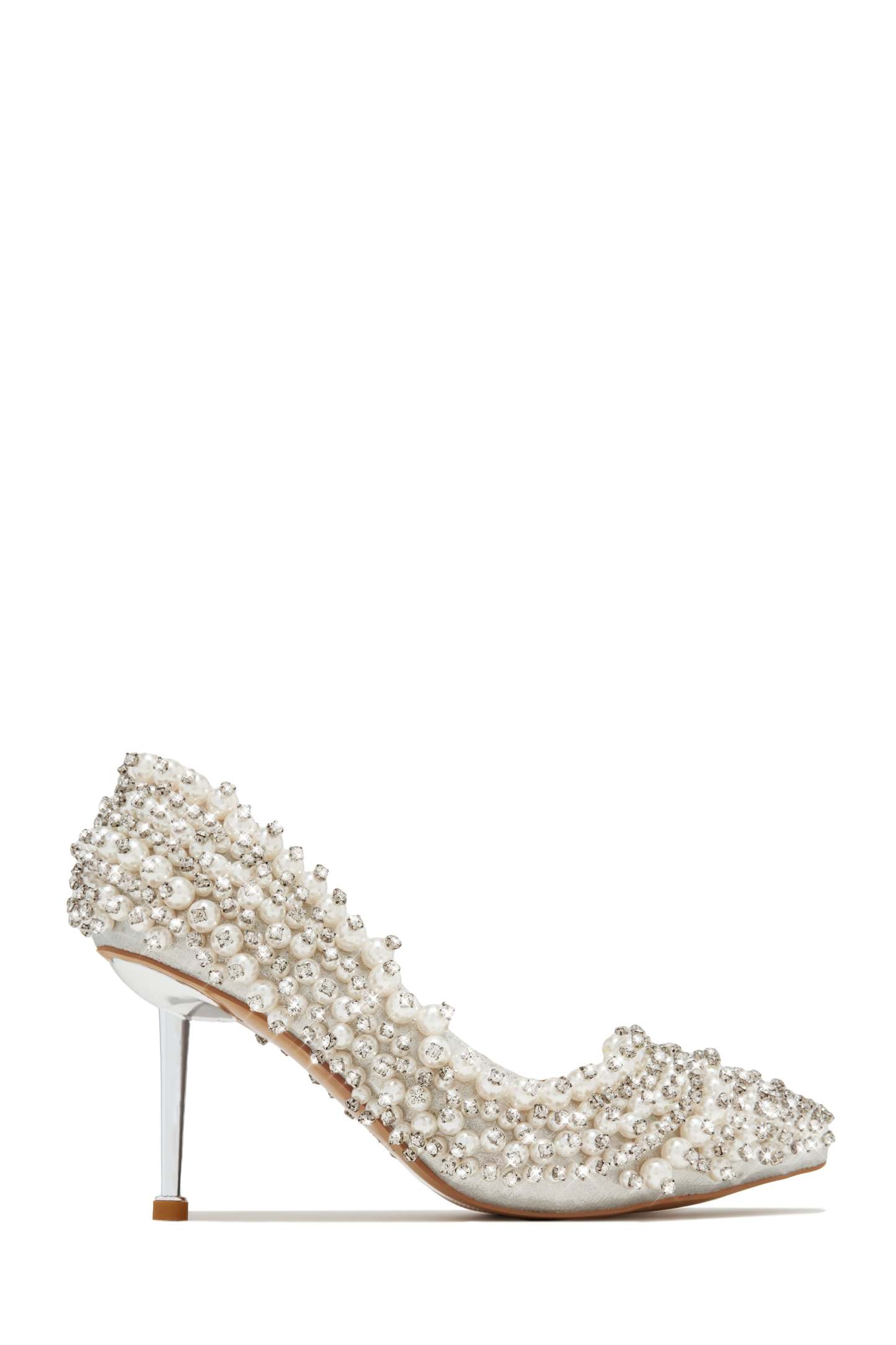 Love Forever Embellished Pumps - White-Laseno.All Rights Reserved.