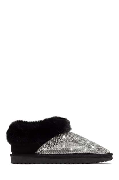 Luxe Status Embellished Faux Fur Boots - Black-Laseno.All Rights Reserved.