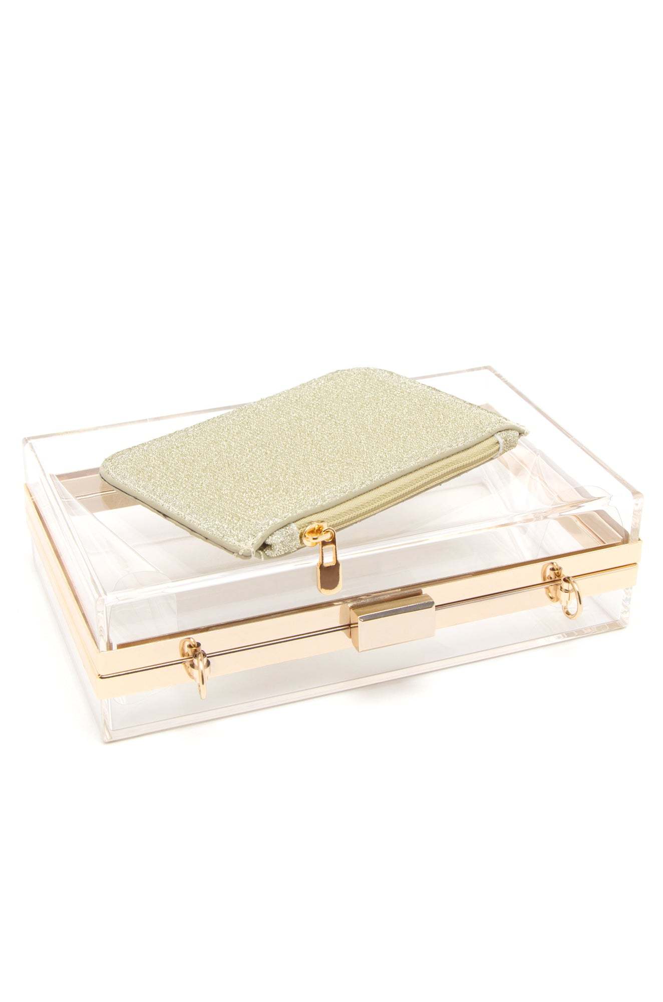 J'adore Clear Crossbody Clutch Bag - Clear-Laseno.All Rights Reserved.