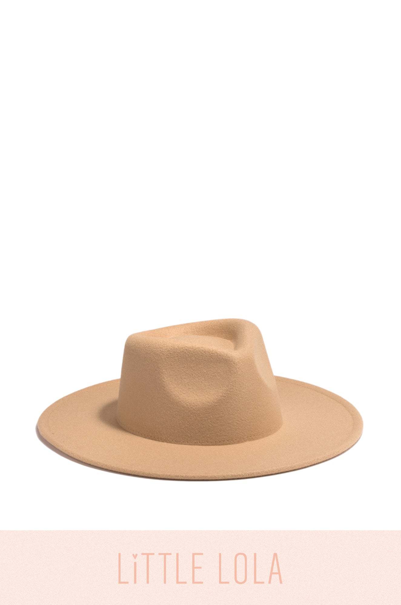Mini Primavera Kids Flat Brim Hat - Nude-Laseno.All Rights Reserved.