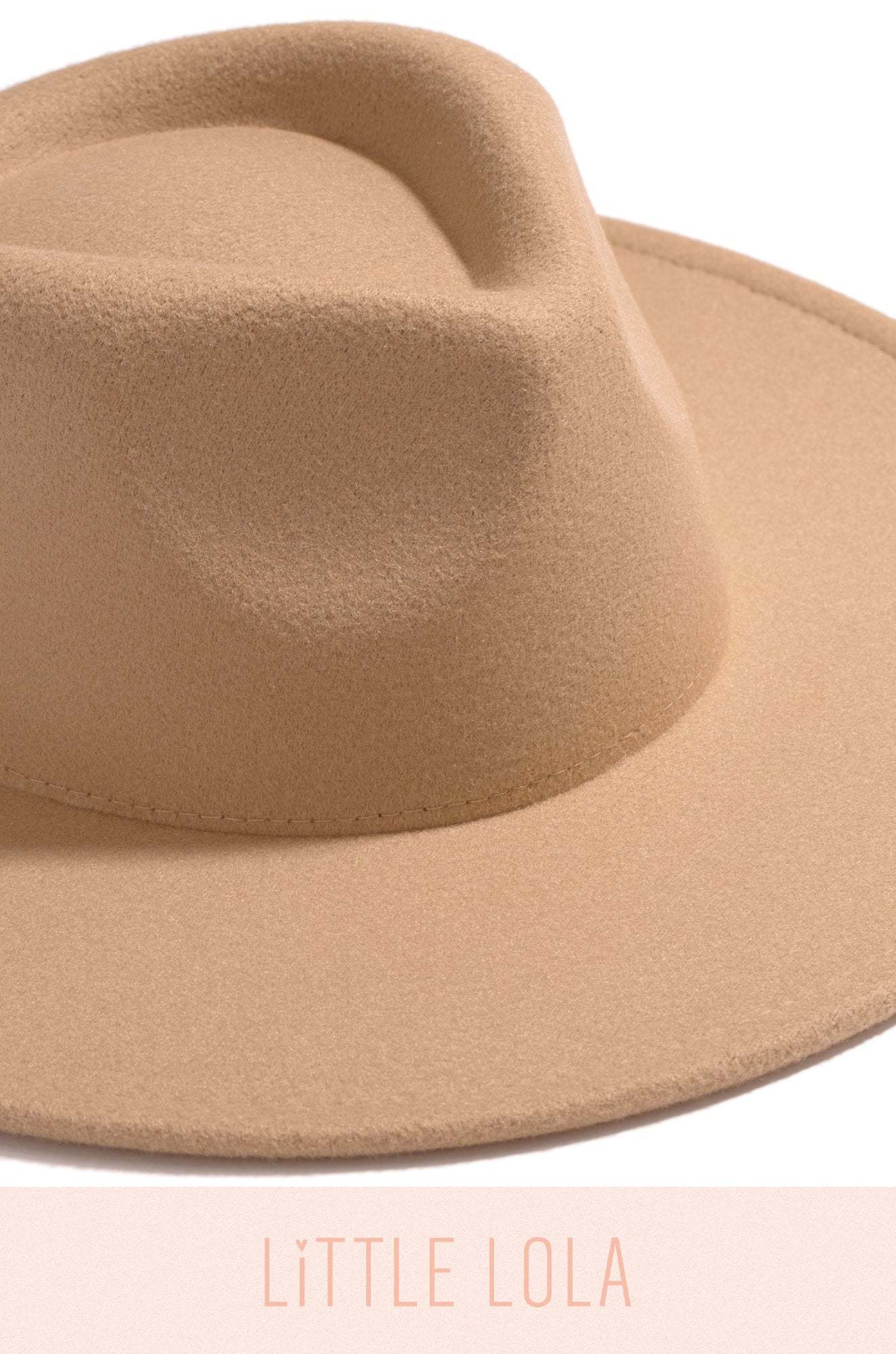 Mini Primavera Kids Flat Brim Hat - Nude-Laseno.All Rights Reserved.