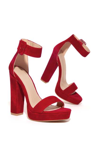 New Limits Platform Block Heels - Red-Laseno.All Rights Reserved.
