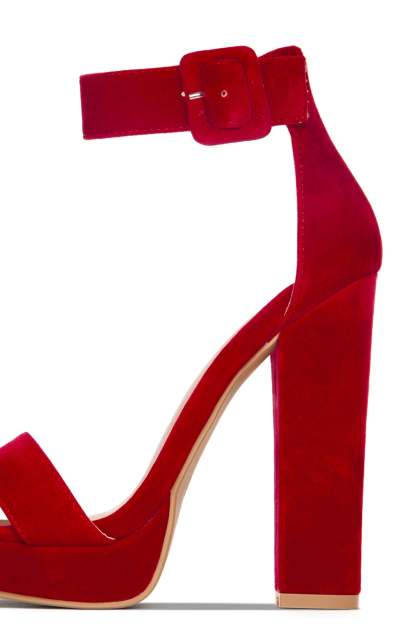 New Limits Platform Block Heels - Red-Laseno.All Rights Reserved.