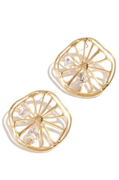Squeeze Me Lemon Earring - Gold-Laseno.All Rights Reserved.