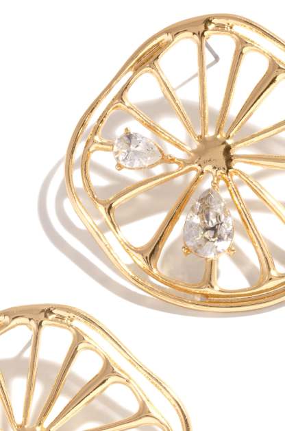Squeeze Me Lemon Earring - Gold-Laseno.All Rights Reserved.