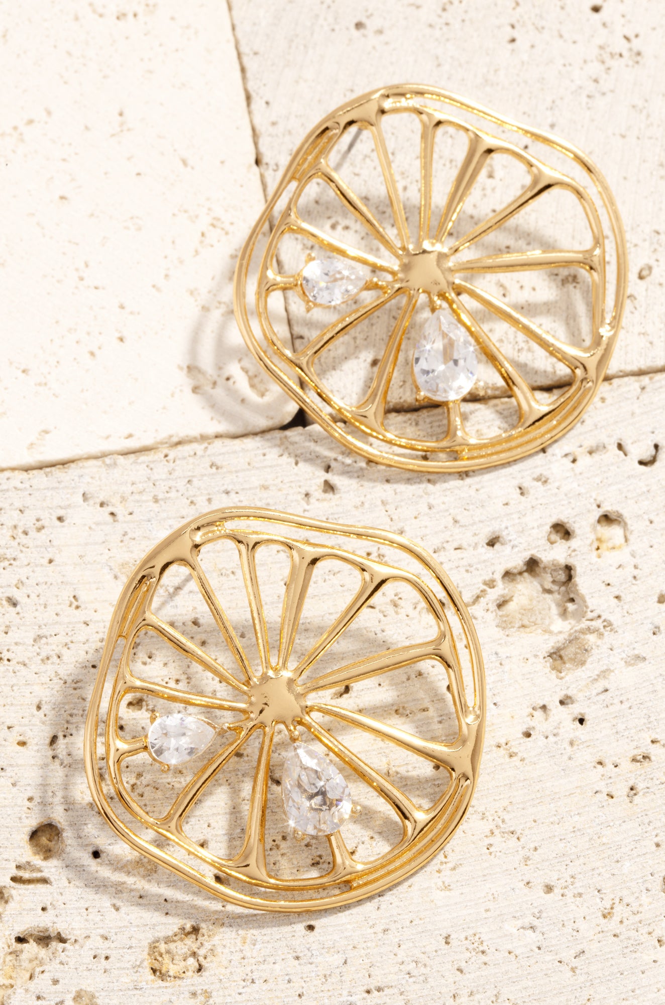 Squeeze Me Lemon Earring - Gold-Laseno.All Rights Reserved.