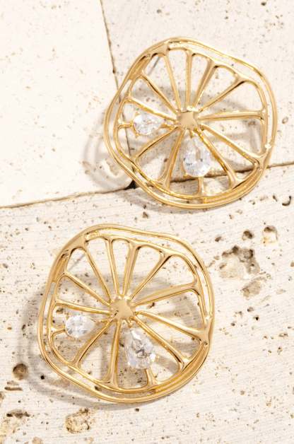 Squeeze Me Lemon Earring - Gold-Laseno.All Rights Reserved.