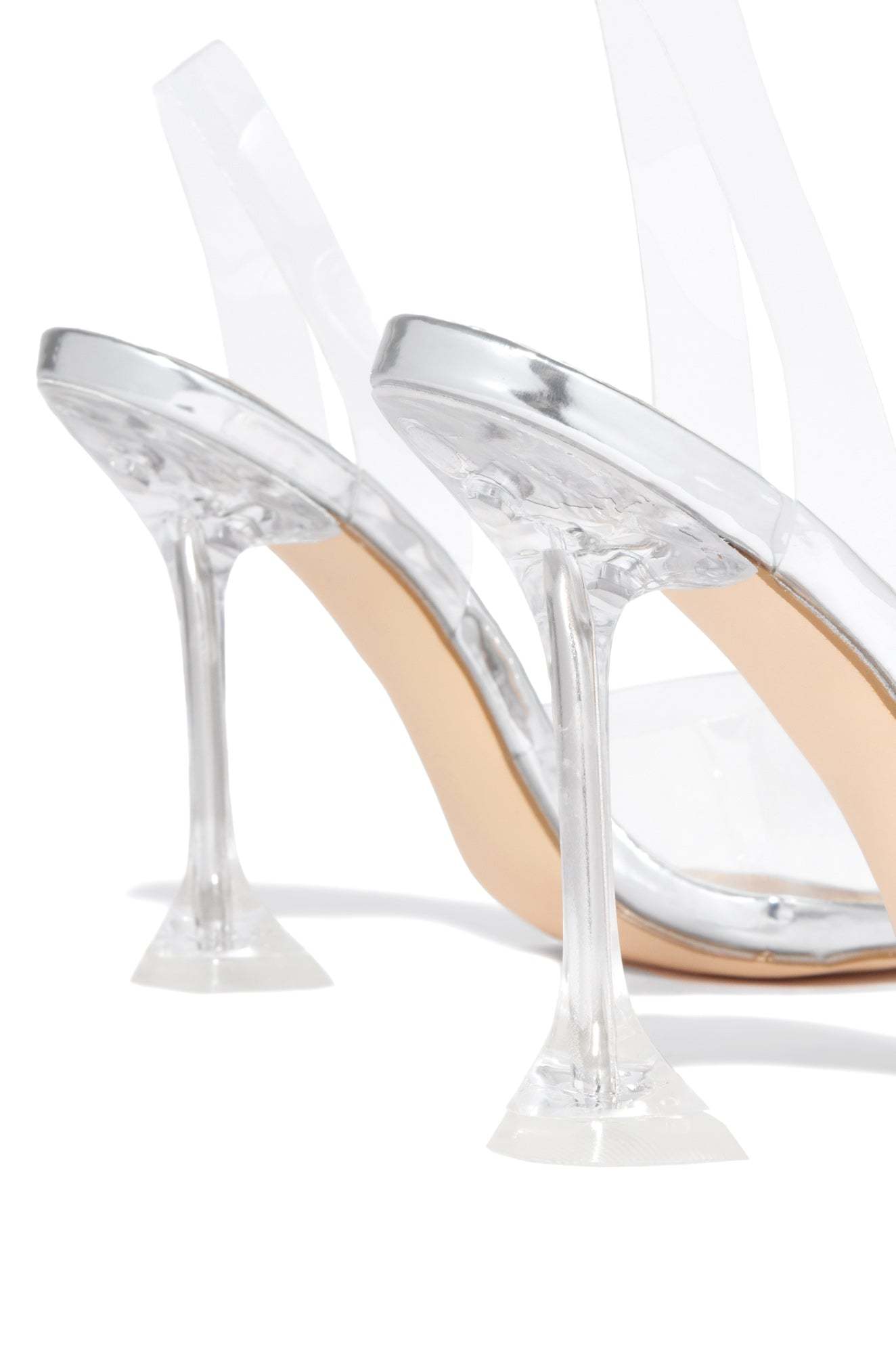 Luxe Affair Embellished Clear Pointed Toe Pumps - Silver-Laseno.All Rights Reserved.