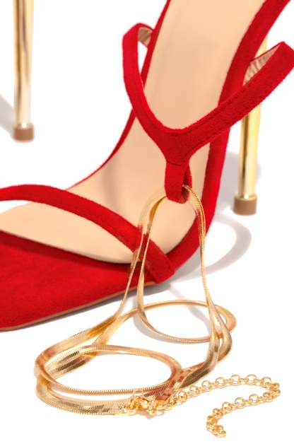 Perfect Affair Single Sole High Heels - Red-Laseno.All Rights Reserved.