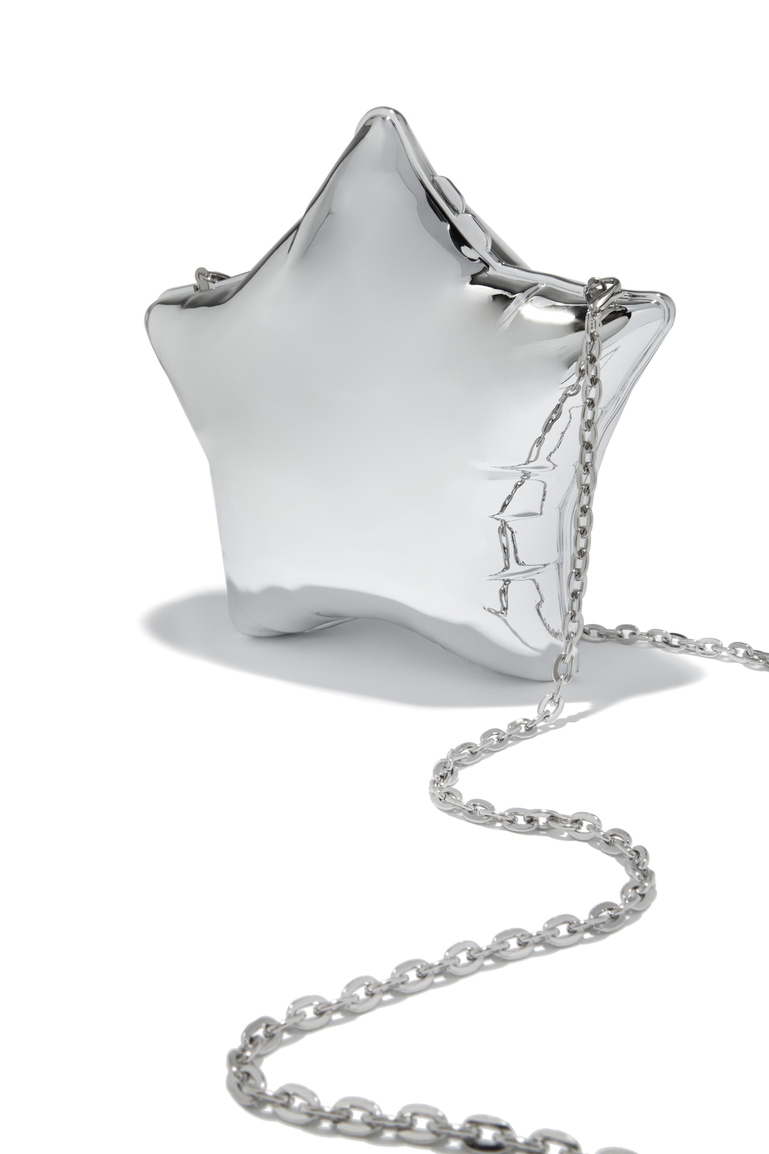 Star Girl Balloon Clutch Bag - Silver-Laseno.All Rights Reserved.