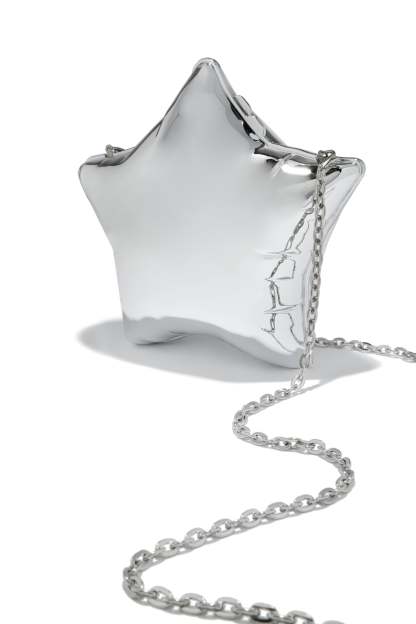 Star Girl Balloon Clutch Bag - Silver-Laseno.All Rights Reserved.