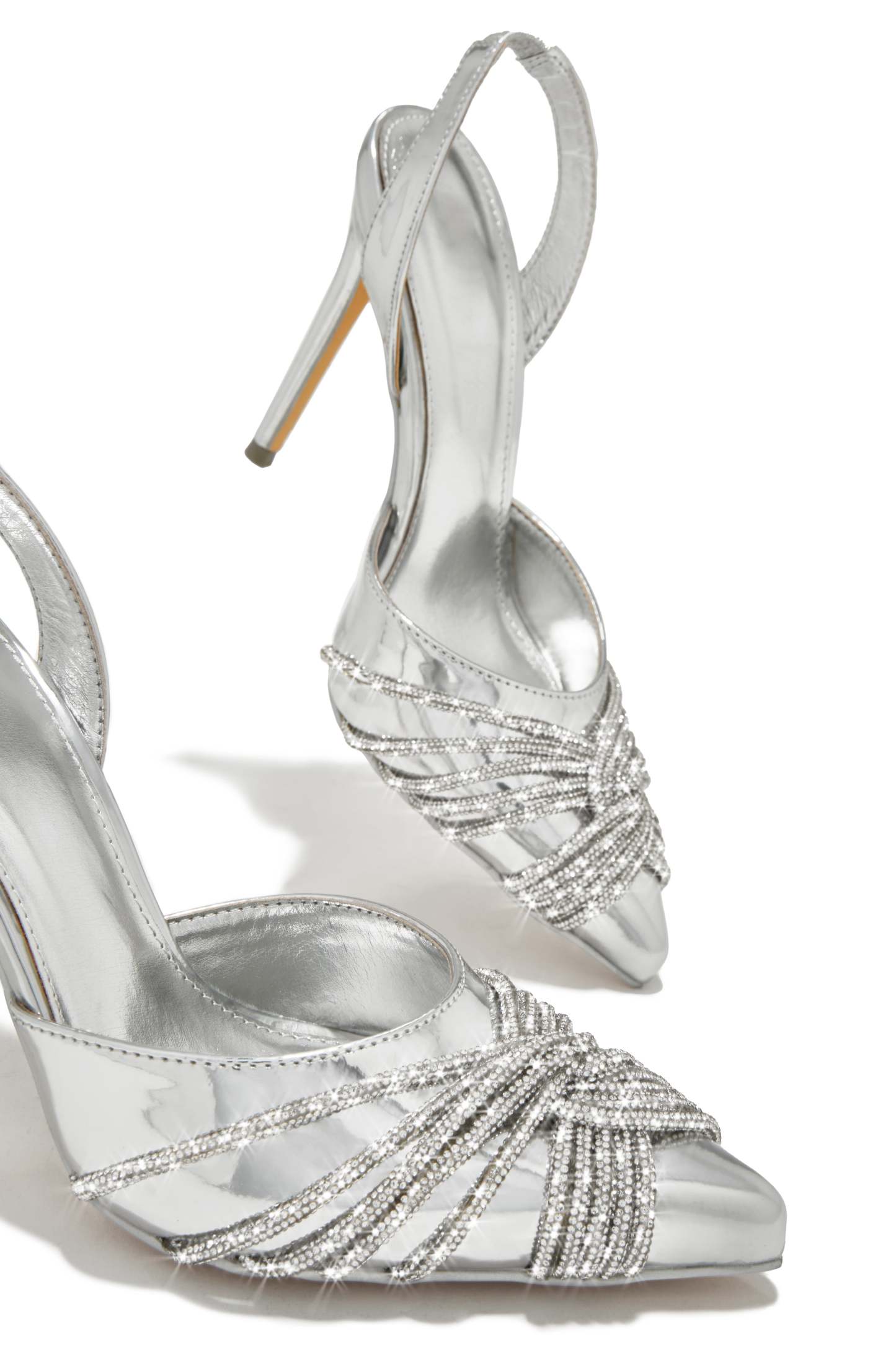 Her World Embellished High Heel Pumps - Silver-Laseno.All Rights Reserved.