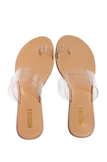 Lucidity Clear Strap Slip On Sandals - Nude-Laseno.All Rights Reserved.