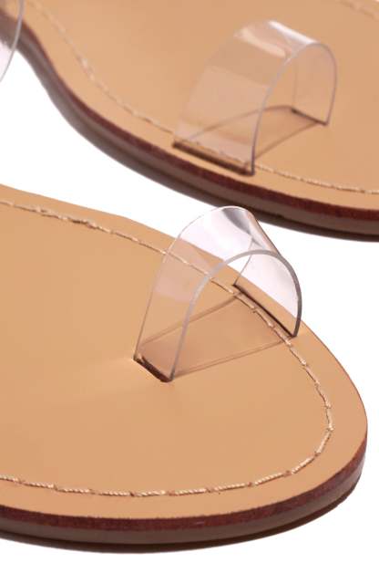 Lucidity Clear Strap Slip On Sandals - Nude-Laseno.All Rights Reserved.