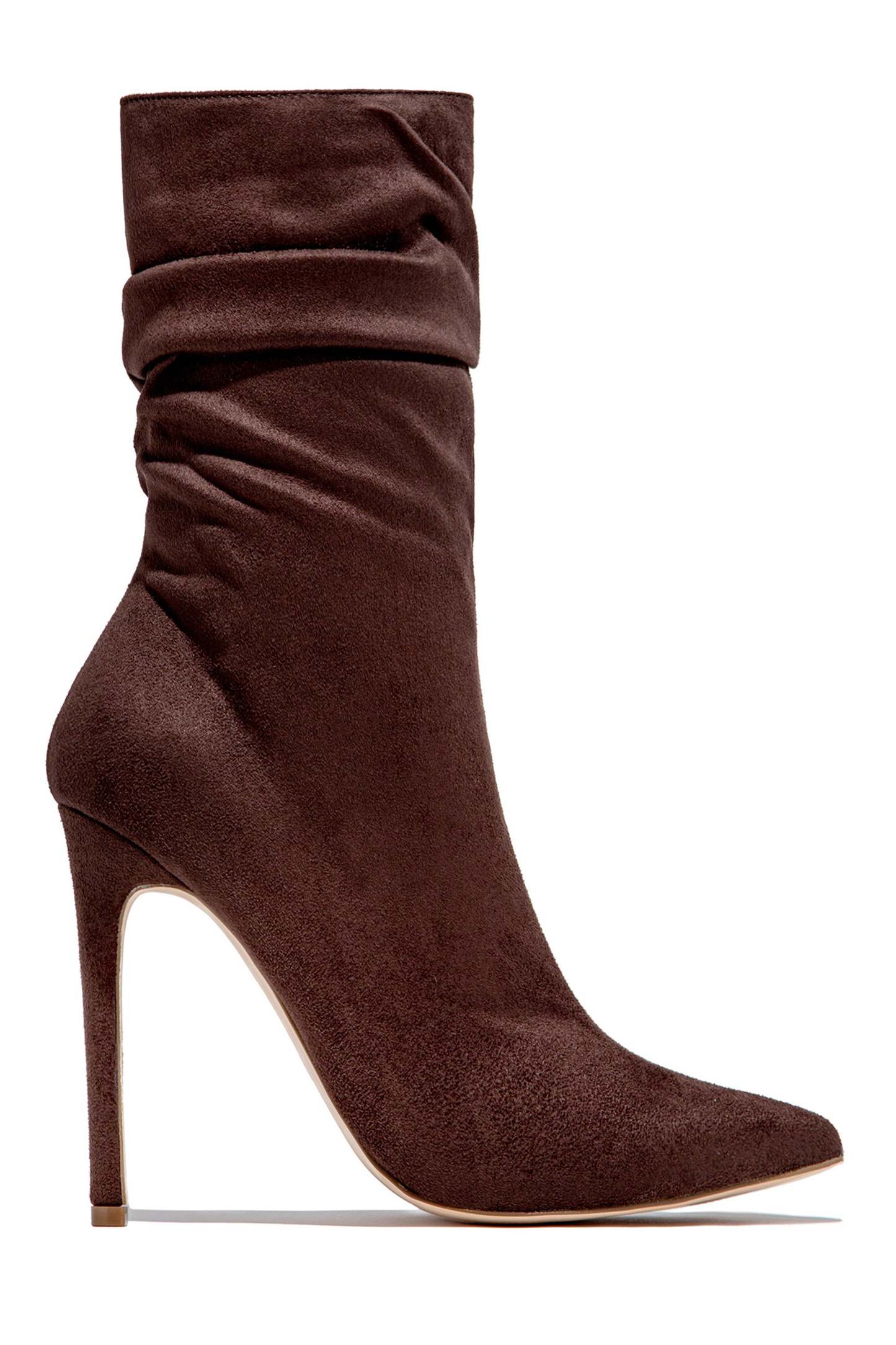 Solemate Ruched Detailed Ankle Heel Boots - Brown-Laseno.All Rights Reserved.