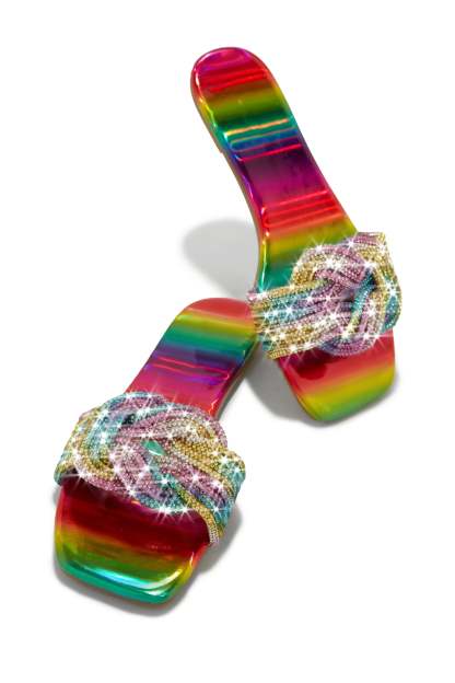Summer Desires Embellished Slip On Sandals - Multi-Laseno.All Rights Reserved.