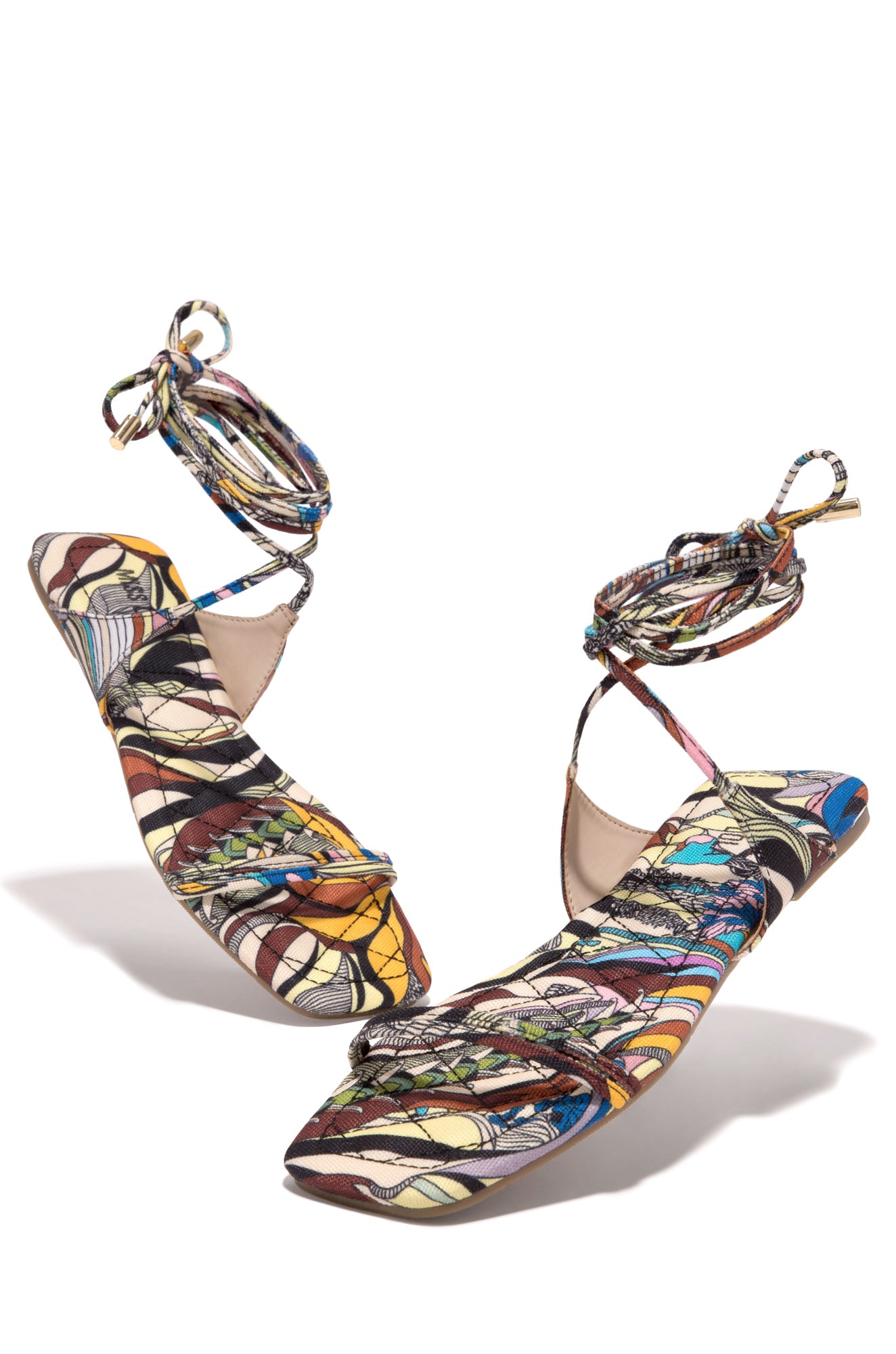 Wine & Dine Lace Up Sandals - Multi-Laseno.All Rights Reserved.