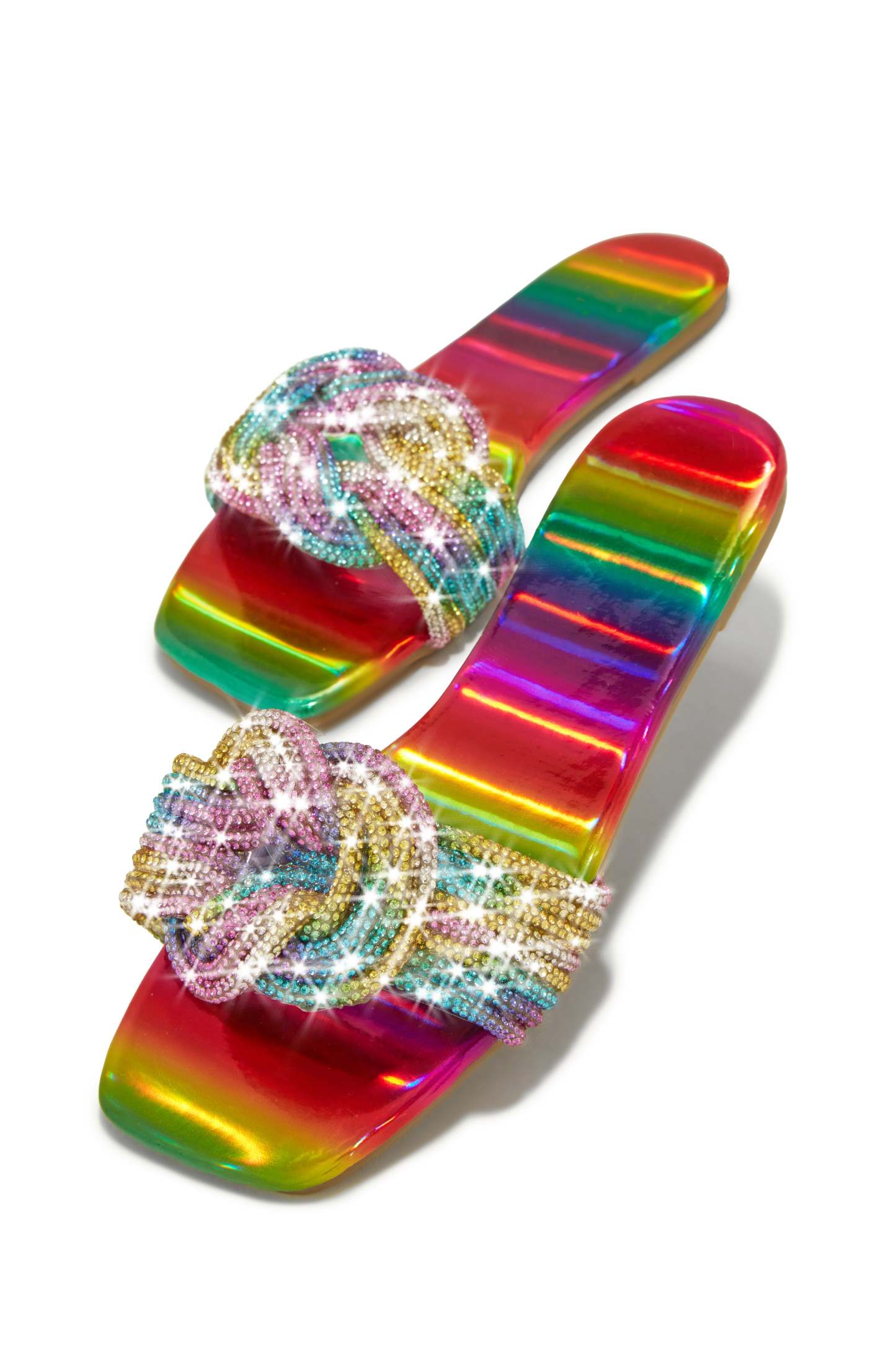 Summer Desires Embellished Slip On Sandals - Multi-Laseno.All Rights Reserved.