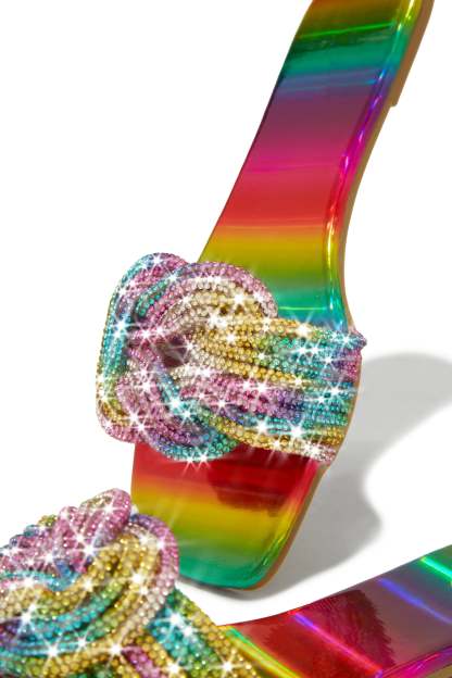 Summer Desires Embellished Slip On Sandals - Multi-Laseno.All Rights Reserved.
