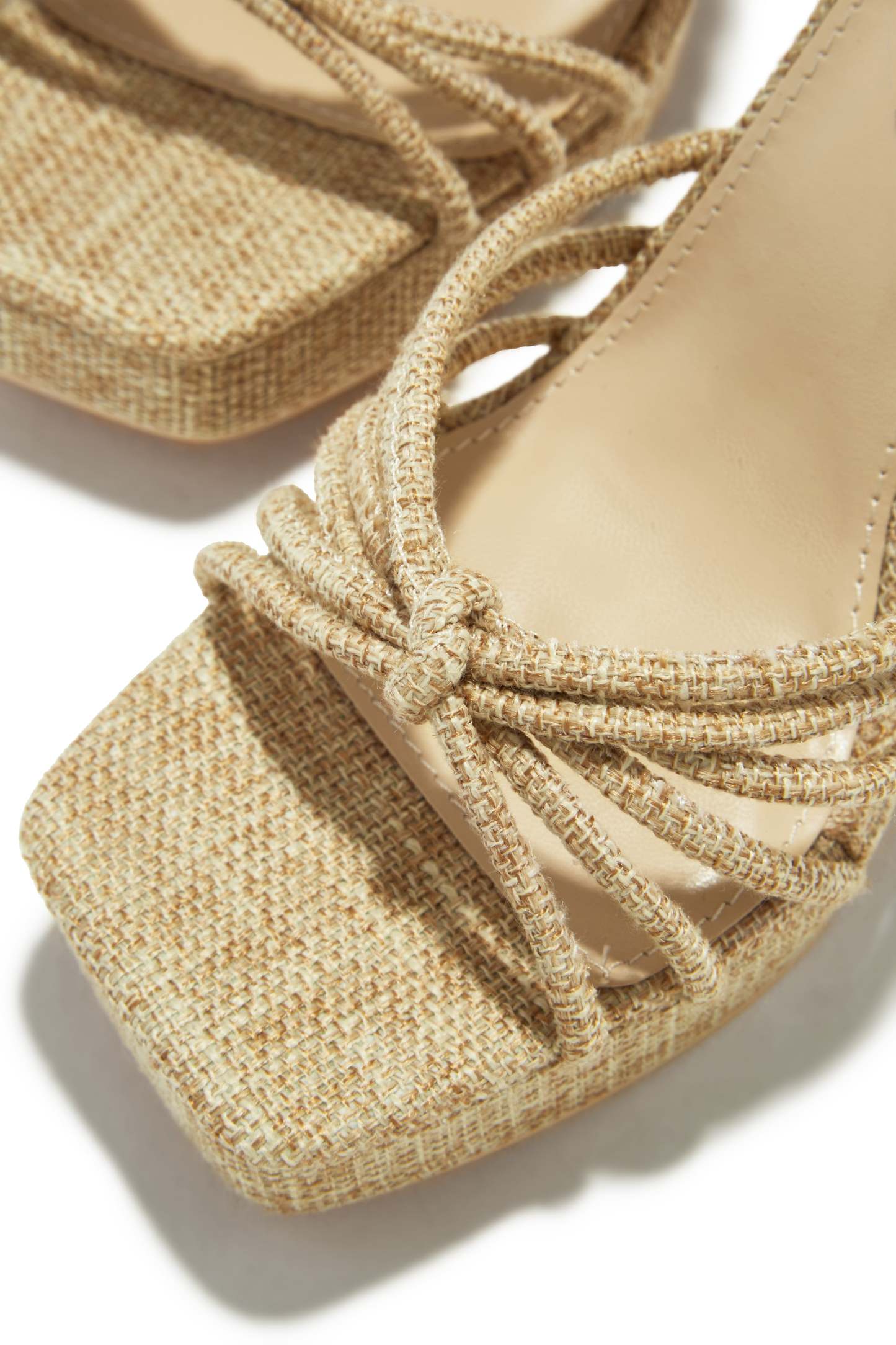 Lelia Platform Block Heels - Natural-Laseno.All Rights Reserved.