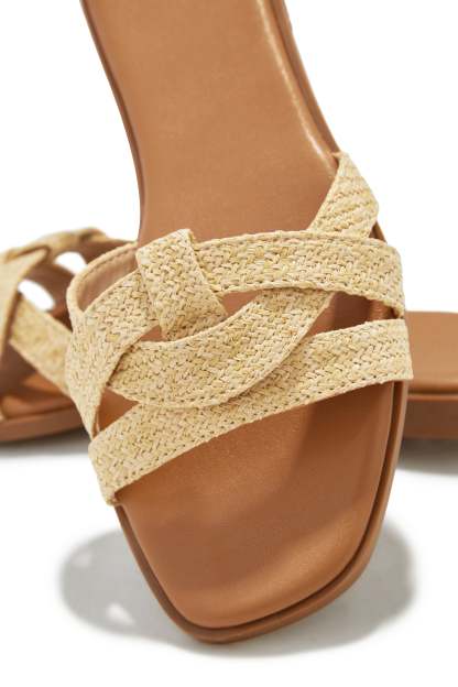Maile Slip On Sandals - Natural-Laseno.All Rights Reserved.