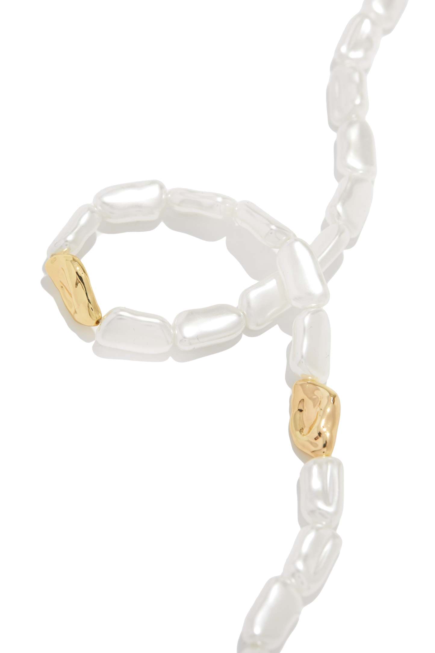 Loriana Faux Pearl Necklace - White-Laseno.All Rights Reserved.