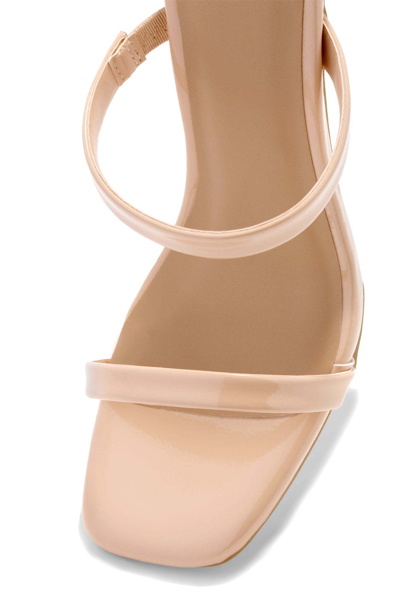 Summer Date Block Heel Mules - Nude Pat-Laseno.All Rights Reserved.