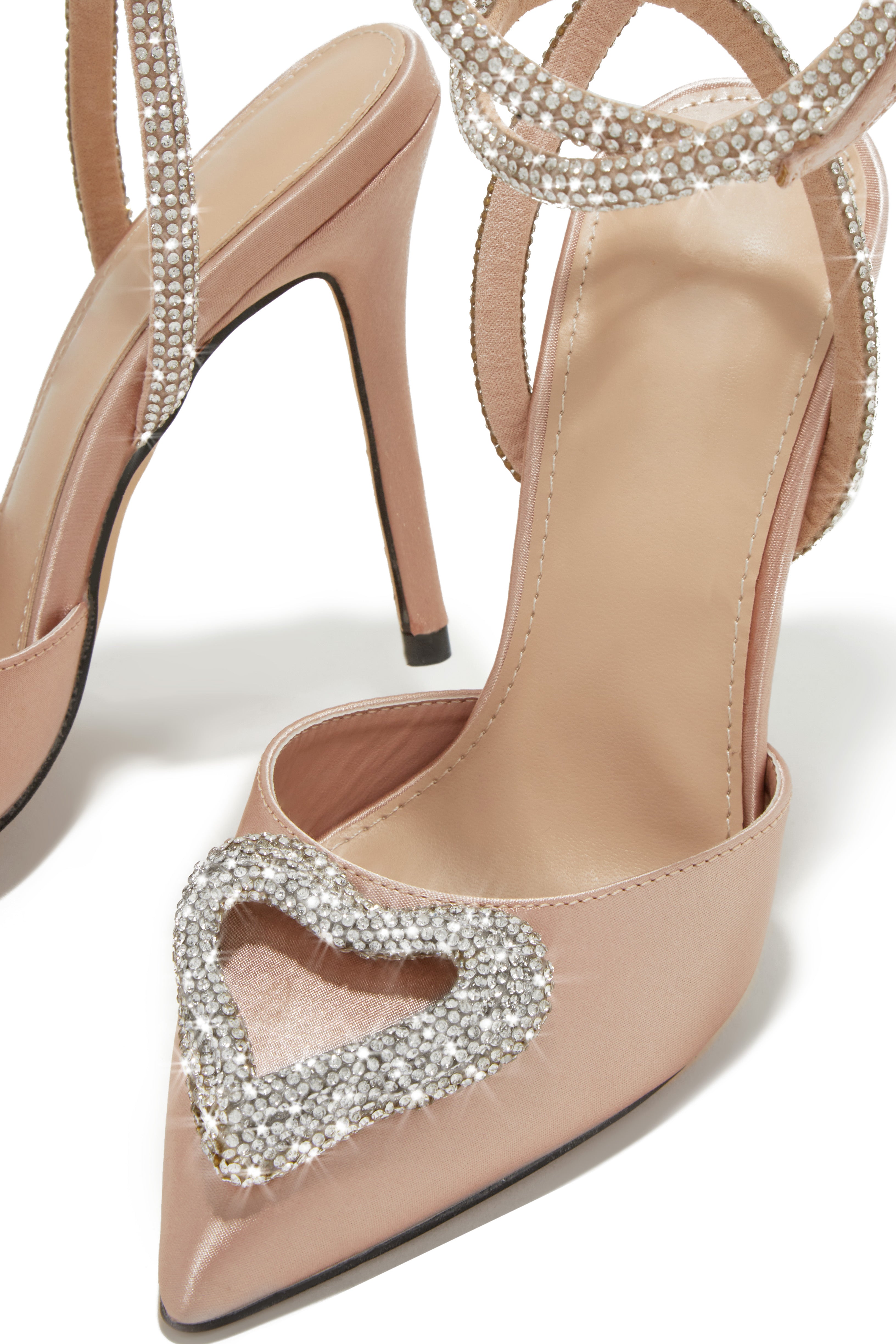 Love Language Embellished Heart Heel Pumps - Nude-Laseno.All Rights Reserved.