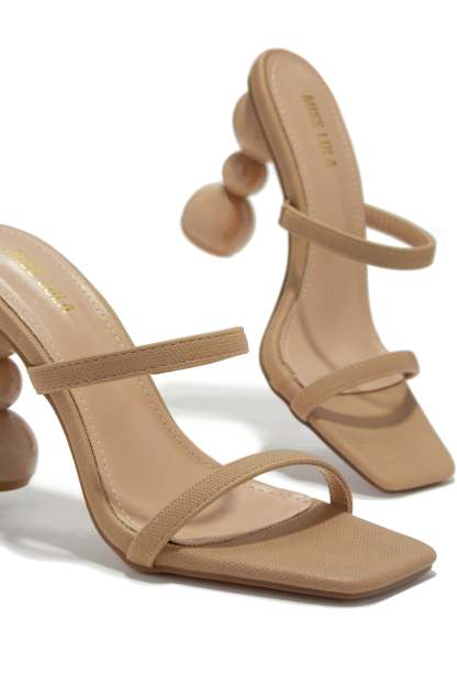 Out Tonight High Heel Mules - Nude-Laseno.All Rights Reserved.