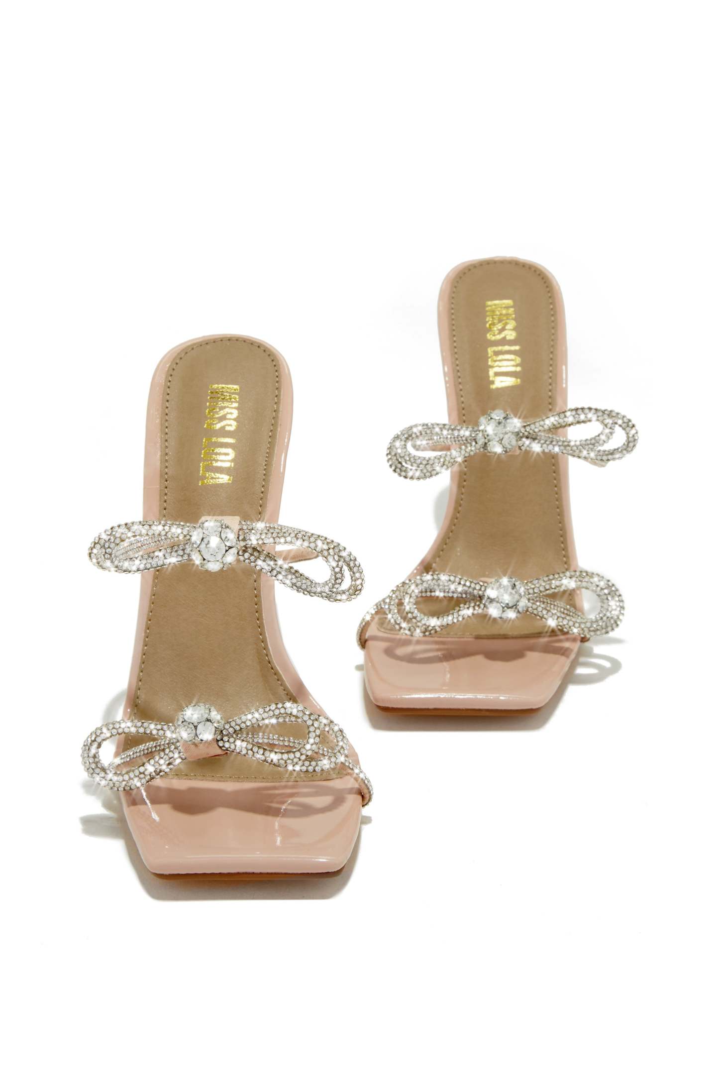 Life Is A Party Embellished High Heel Mules - Nude-Laseno.All Rights Reserved.