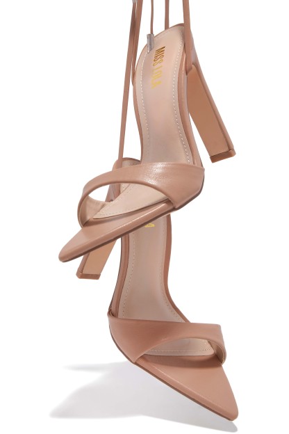 Sun Kissed Nights Lace Up High Heels - Nude-Laseno.All Rights Reserved.
