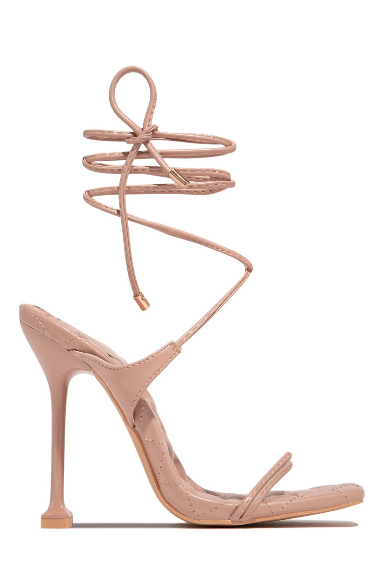 Wine & Dine Lace Up Heels - Gold-Laseno.All Rights Reserved.