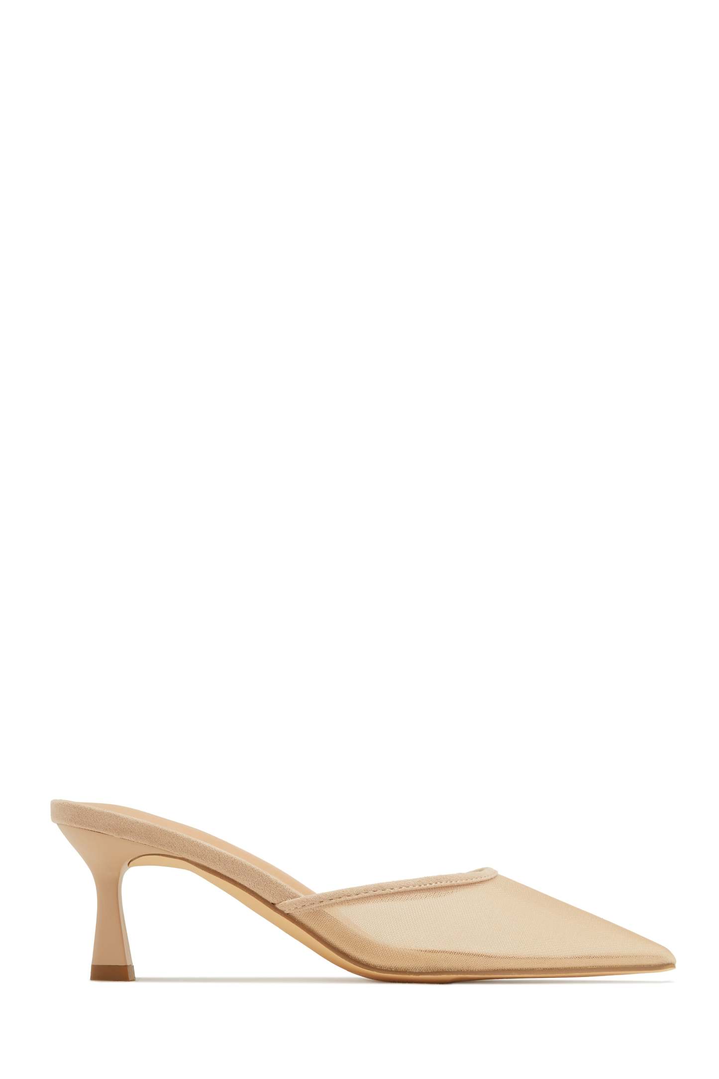 Madelyn Pointed Toe Mid Heel Mules - Cherry-Laseno.All Rights Reserved.