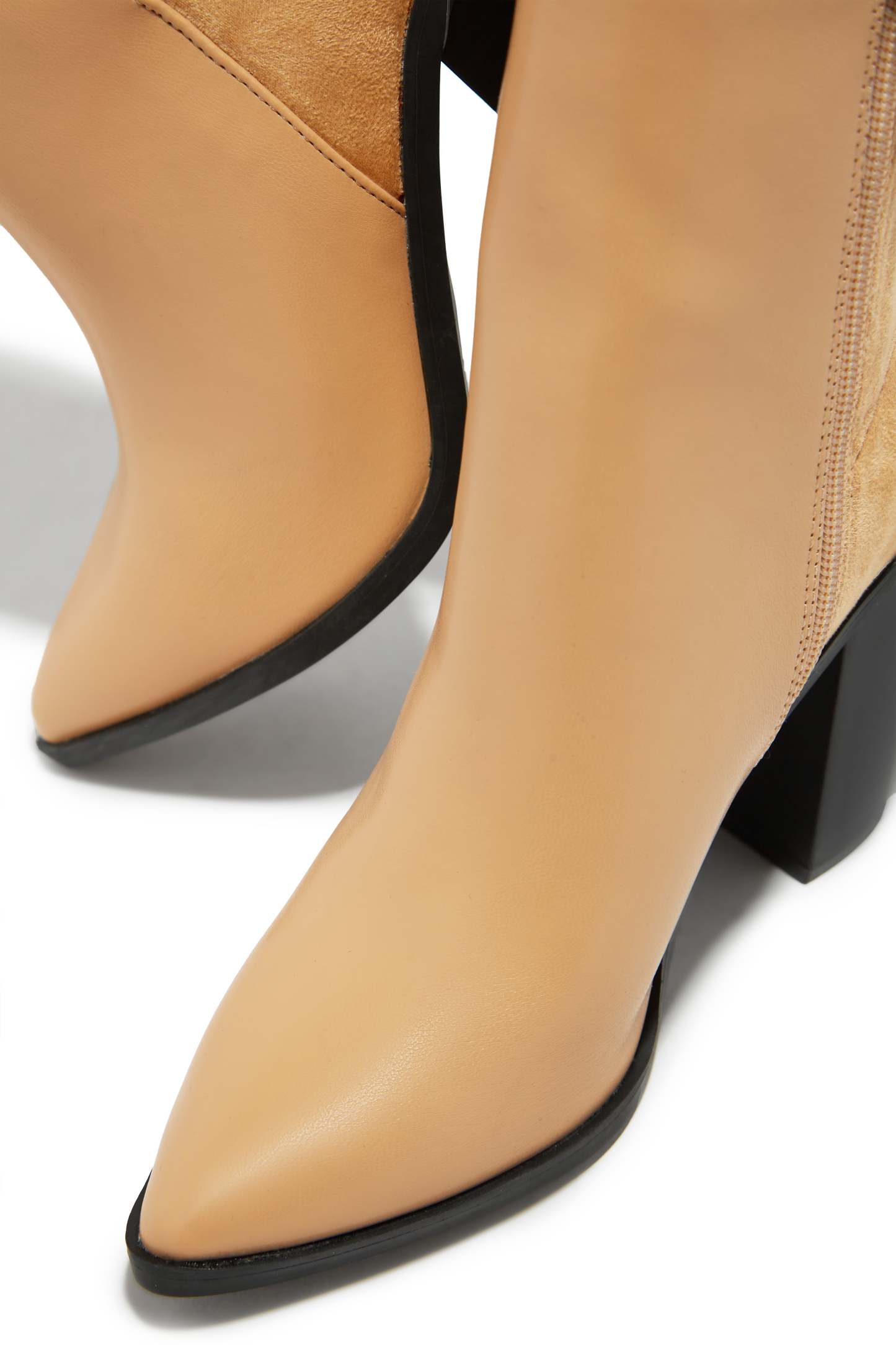 Triumph Block Heel Ankle Boots - Nude-Laseno.All Rights Reserved.