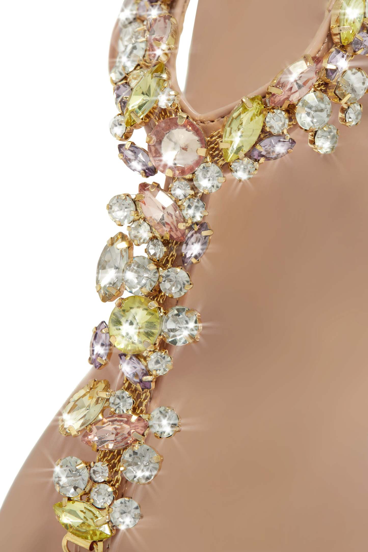 Santorini Beaches Embellished Sandals - Nude-Laseno.All Rights Reserved.