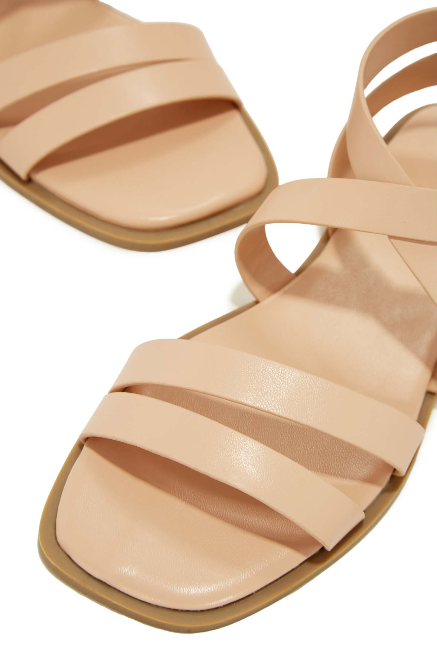 Sun Seeker Flat Strappy Sandals - Nude-Laseno.All Rights Reserved.
