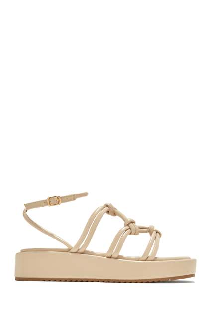 Sun Soaked Platform Sandals - Cream-Laseno.All Rights Reserved.
