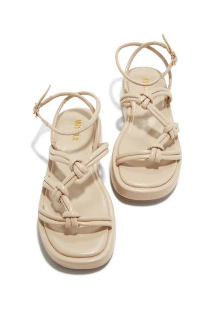 Sun Soaked Platform Sandals - Cream-Laseno.All Rights Reserved.