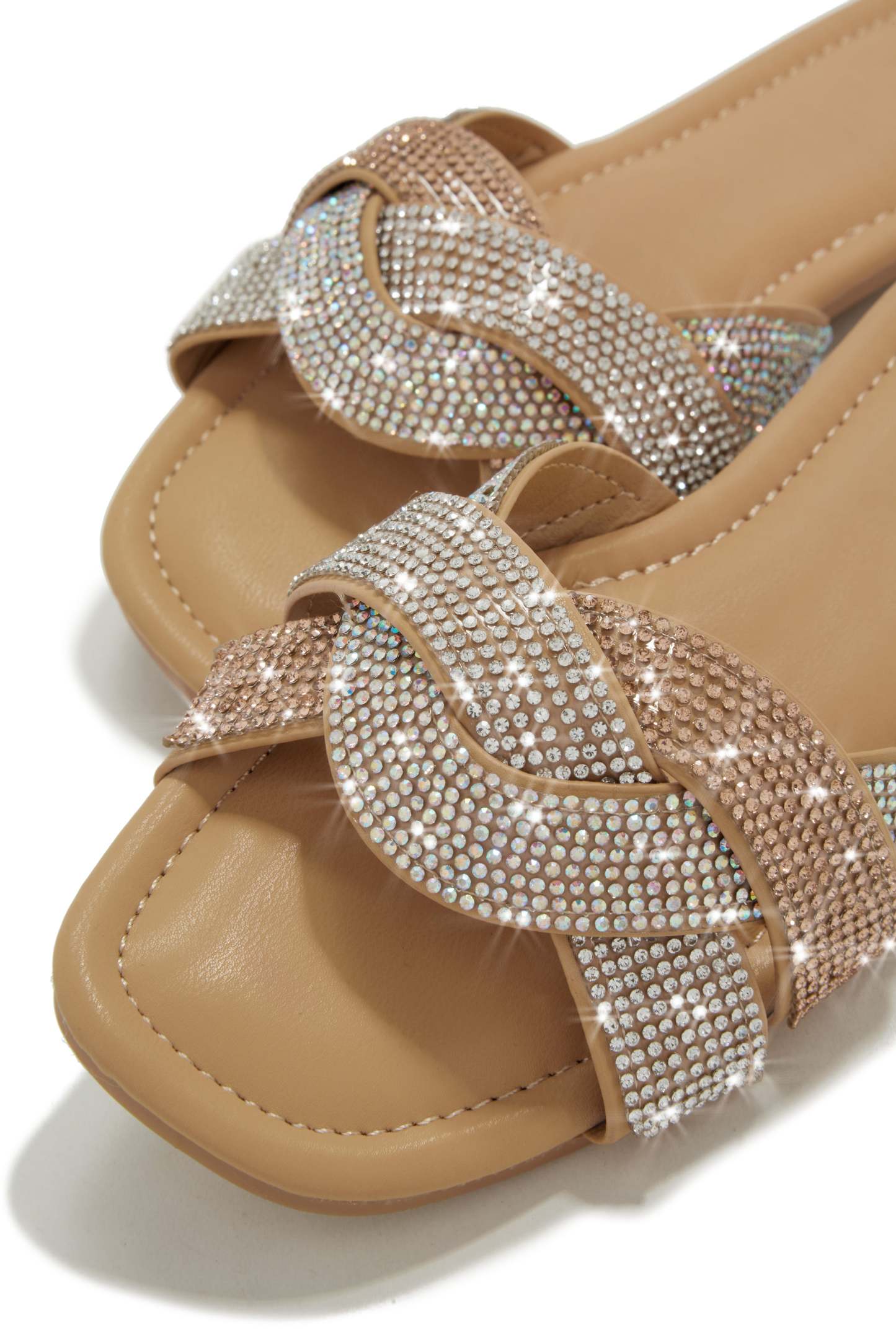 Slip Into Paradise Embellished Slip On Sandals - Nude-Laseno.All Rights Reserved.