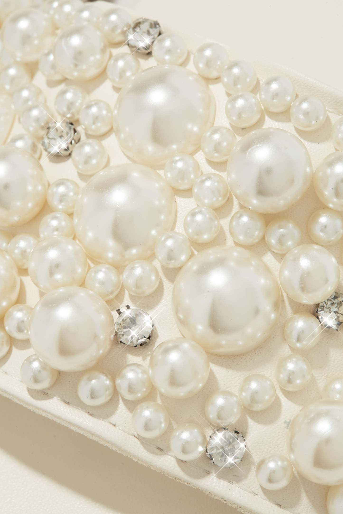 Lexia Slip On Faux Pearl Sandals - Ivory-Laseno.All Rights Reserved.