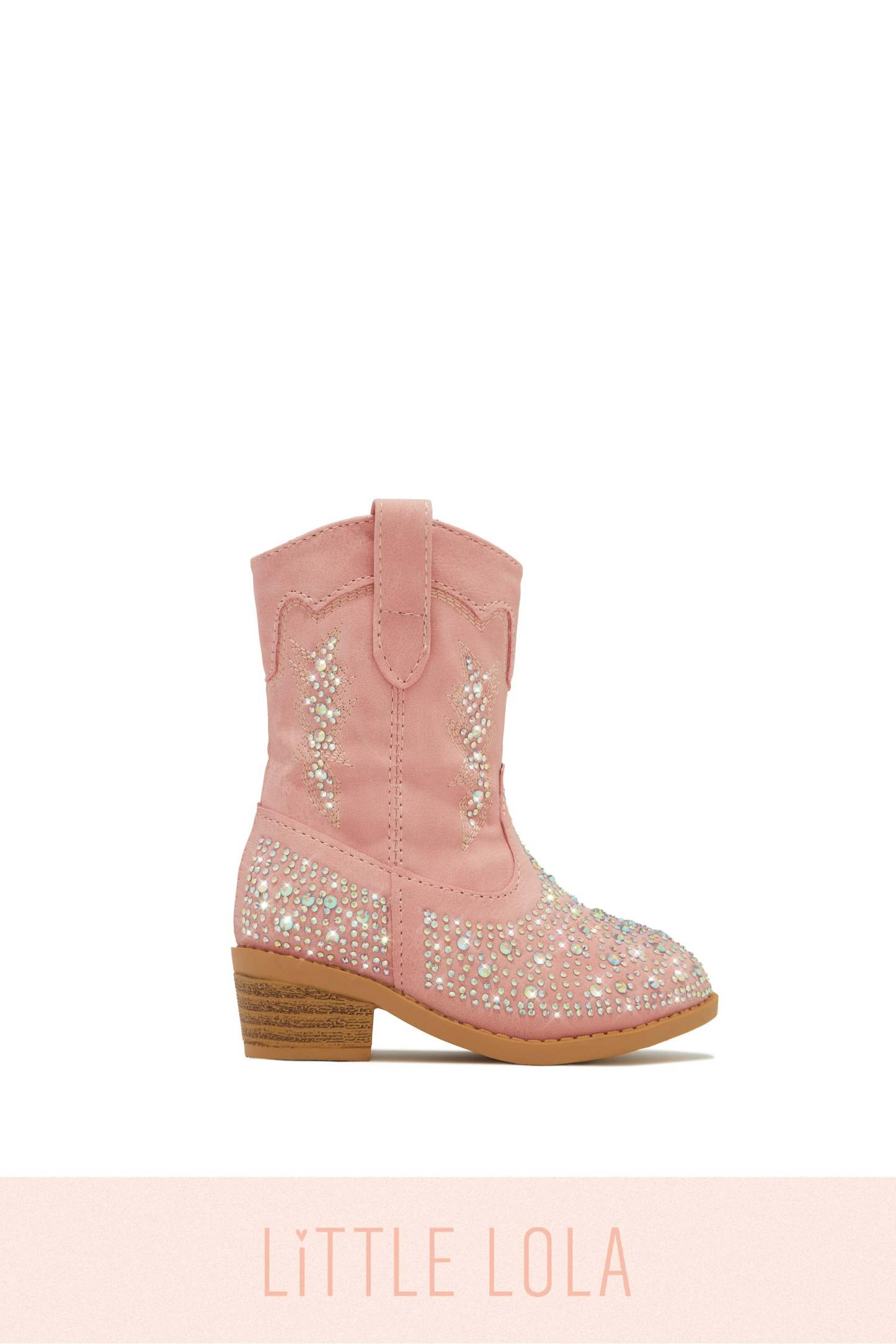 Mini Frankie Embellished Cowgirl Boots - Tan-Laseno.All Rights Reserved.