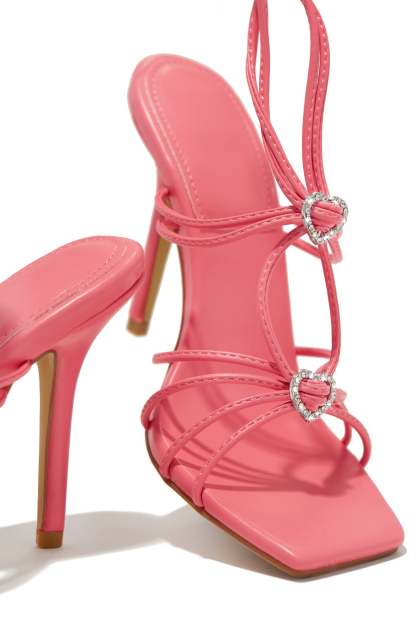 Lovestruck Embellished Strappy High Heels - Pink-Laseno.All Rights Reserved.