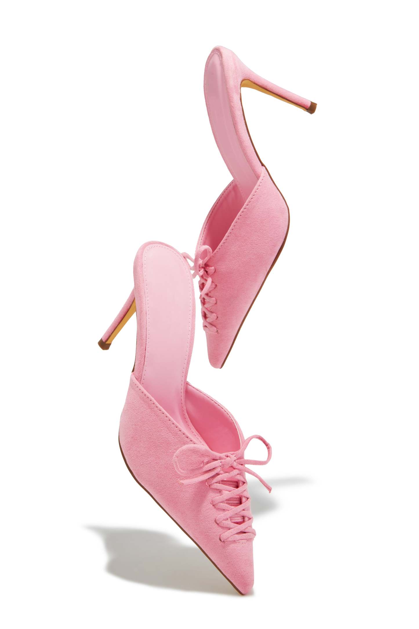 Lina Pump Heel Mules - Pink-Laseno.All Rights Reserved.