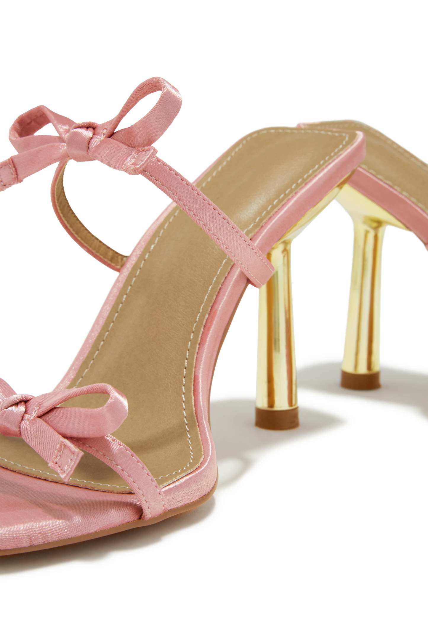 Simple Affair Bow Heel Mules - Pink-Laseno.All Rights Reserved.