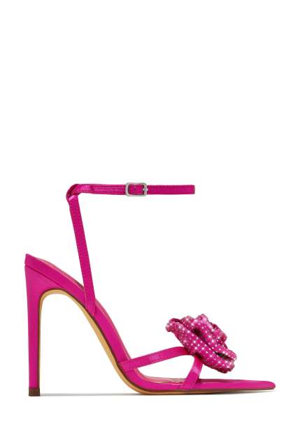 Rose Embellished Rose High Heels - Pink-Laseno.All Rights Reserved.