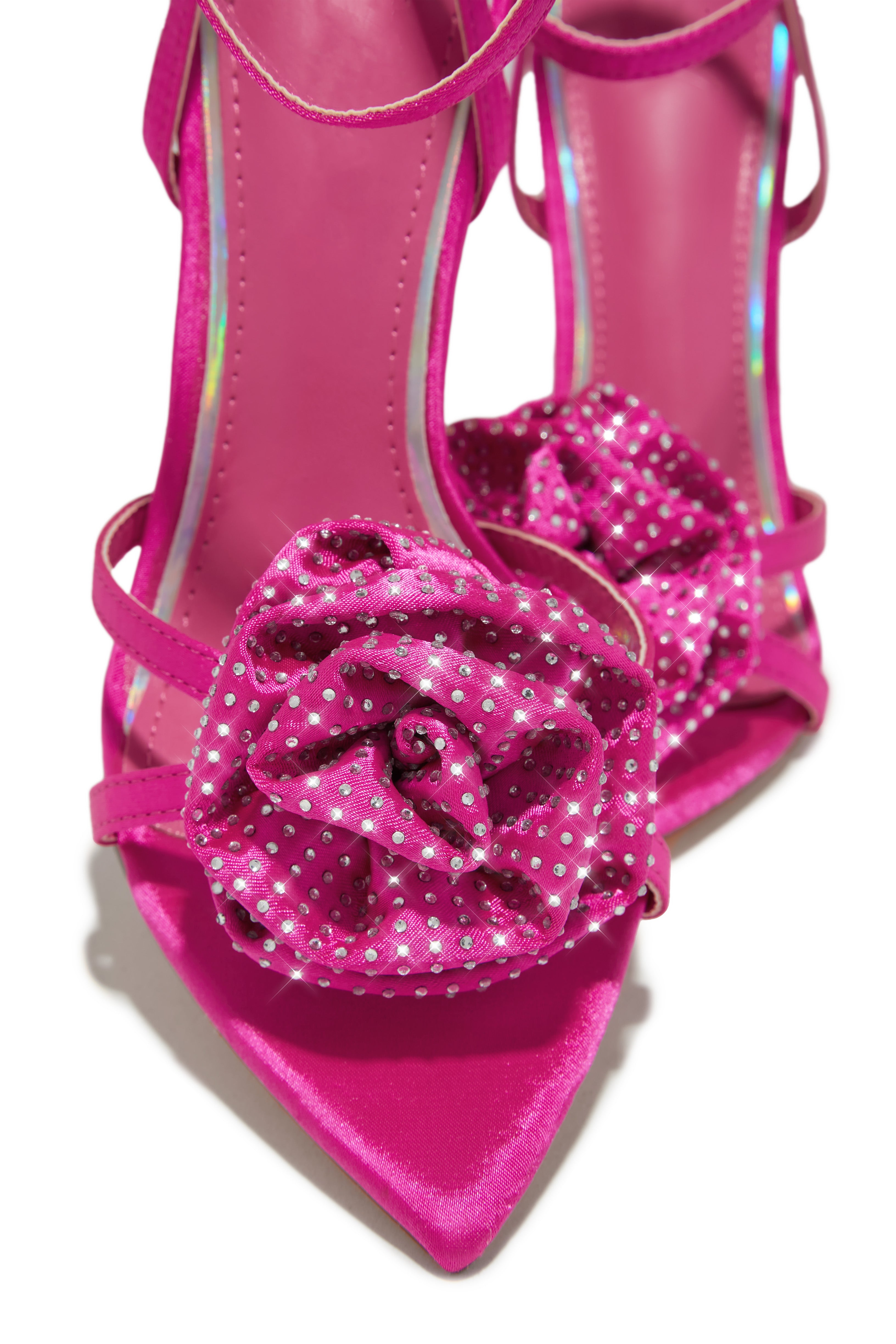 Rose Embellished Rose High Heels - Pink-Laseno.All Rights Reserved.