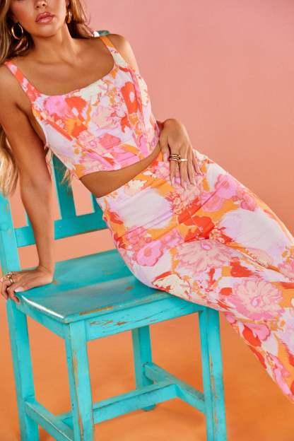 Viana Two Piece Pant Set - Pink-Laseno.All Rights Reserved.
