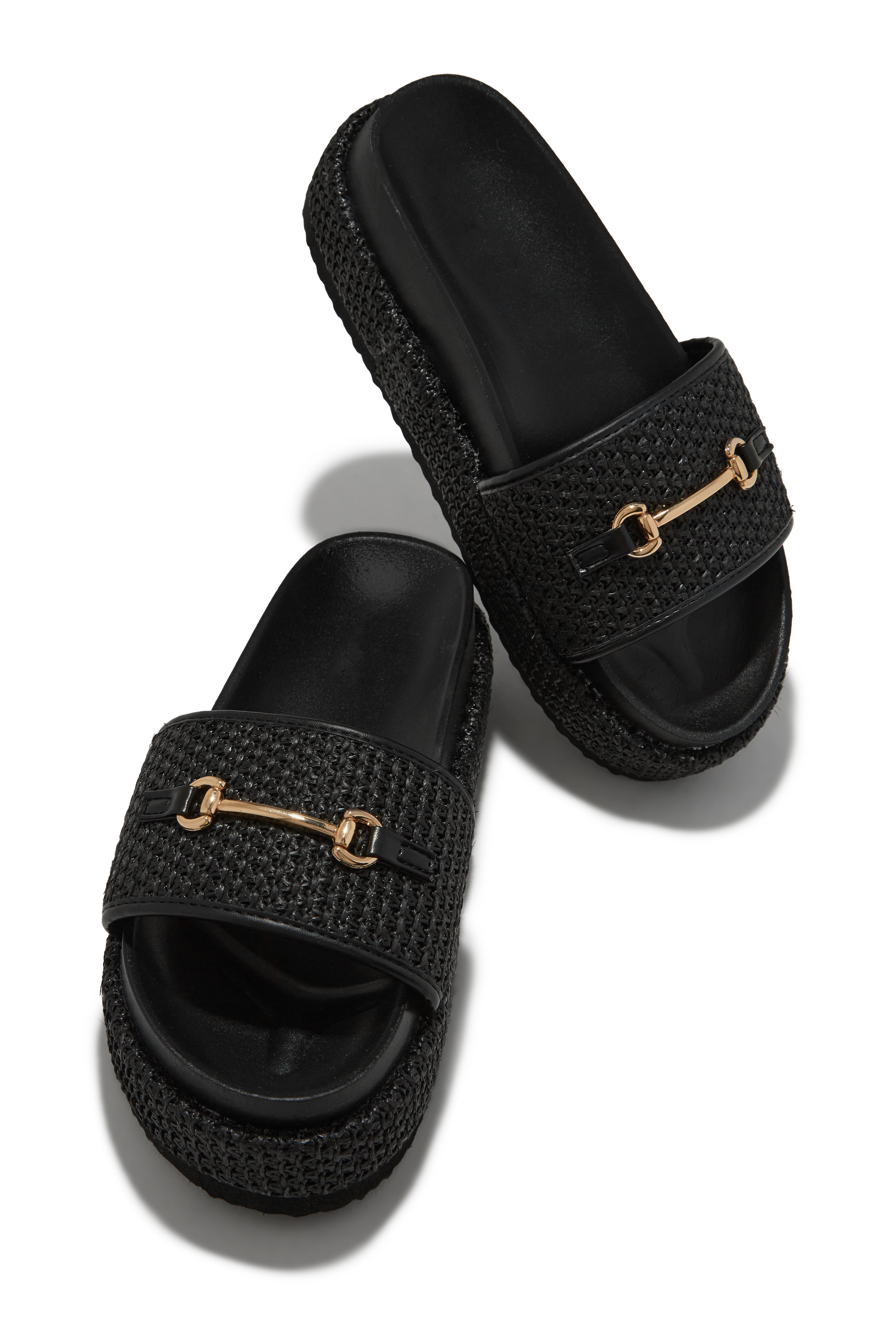 Polina Platform Slip On Sandals - Black-Laseno.All Rights Reserved.