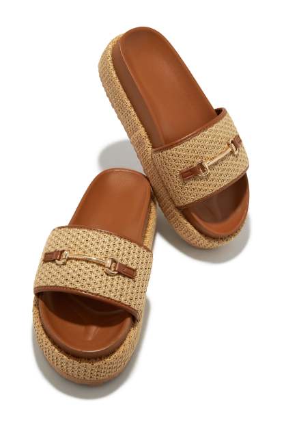 Polina Platform Slip On Sandals - Black-Laseno.All Rights Reserved.